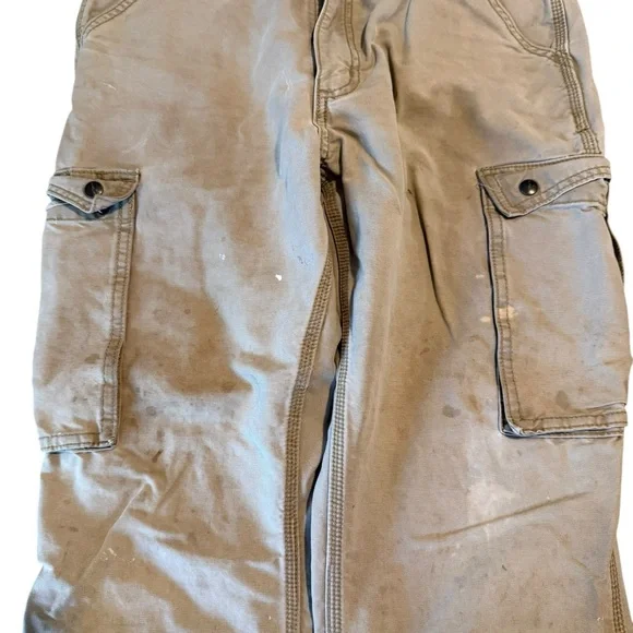 Carhartt Men's Khaki Relaxed Fit Cargo Pants Size 34x34 - Picture 7 of 9